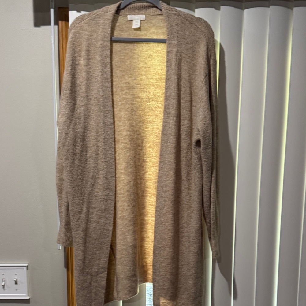 H&M Tan Open-Front Cardigan